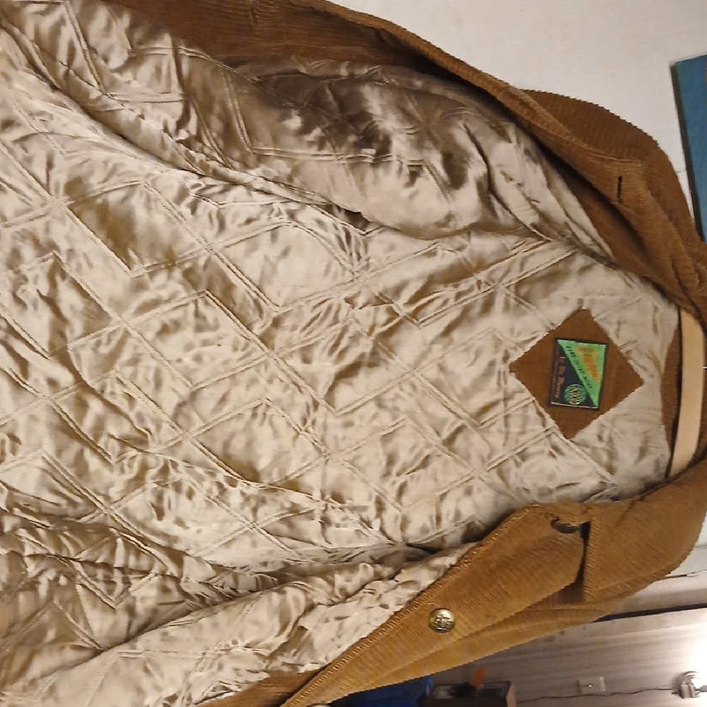 Corduroy Shirt Jacket with Quilted Lining - Tan